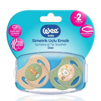2 бр. Симетрични залъгалки Wee Baby 6-18 месеца